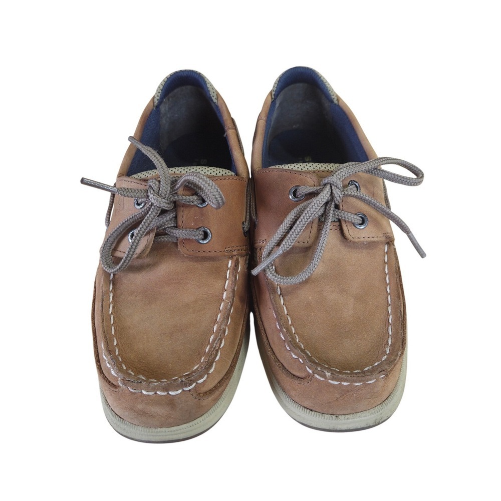 Sperry Top-Sider Kids Billfish Tan Leather Mesh Boat Shoes YB46122A Size 2M